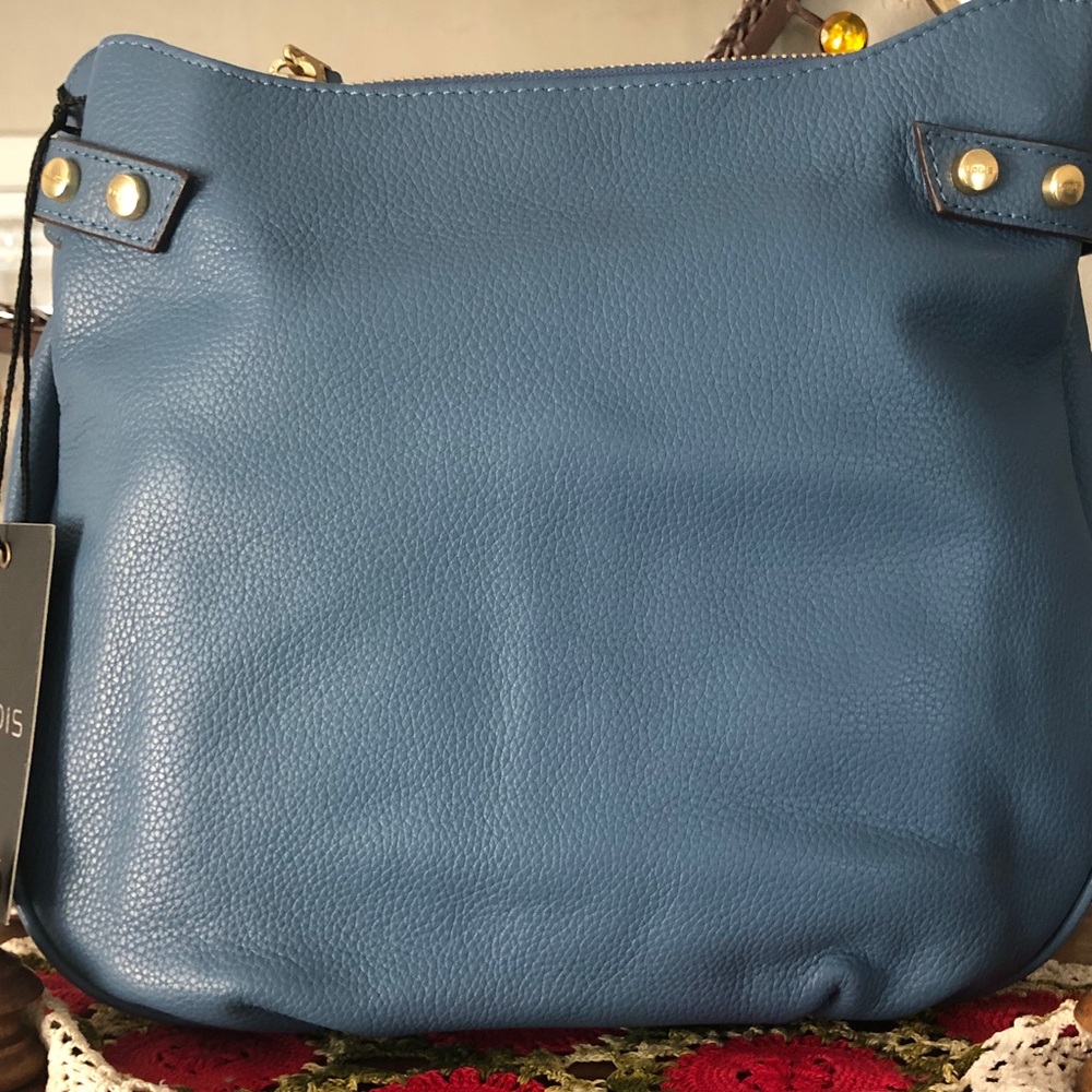 NWT LODIS Genuine Leather Studded Detail Solange Crossbody - Picture 4 of 11